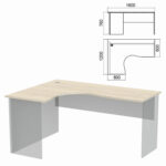 Стол компактный ЧАСТЬ 1 "Арго", 1600х1200х760 мм, левый, ясень шимо