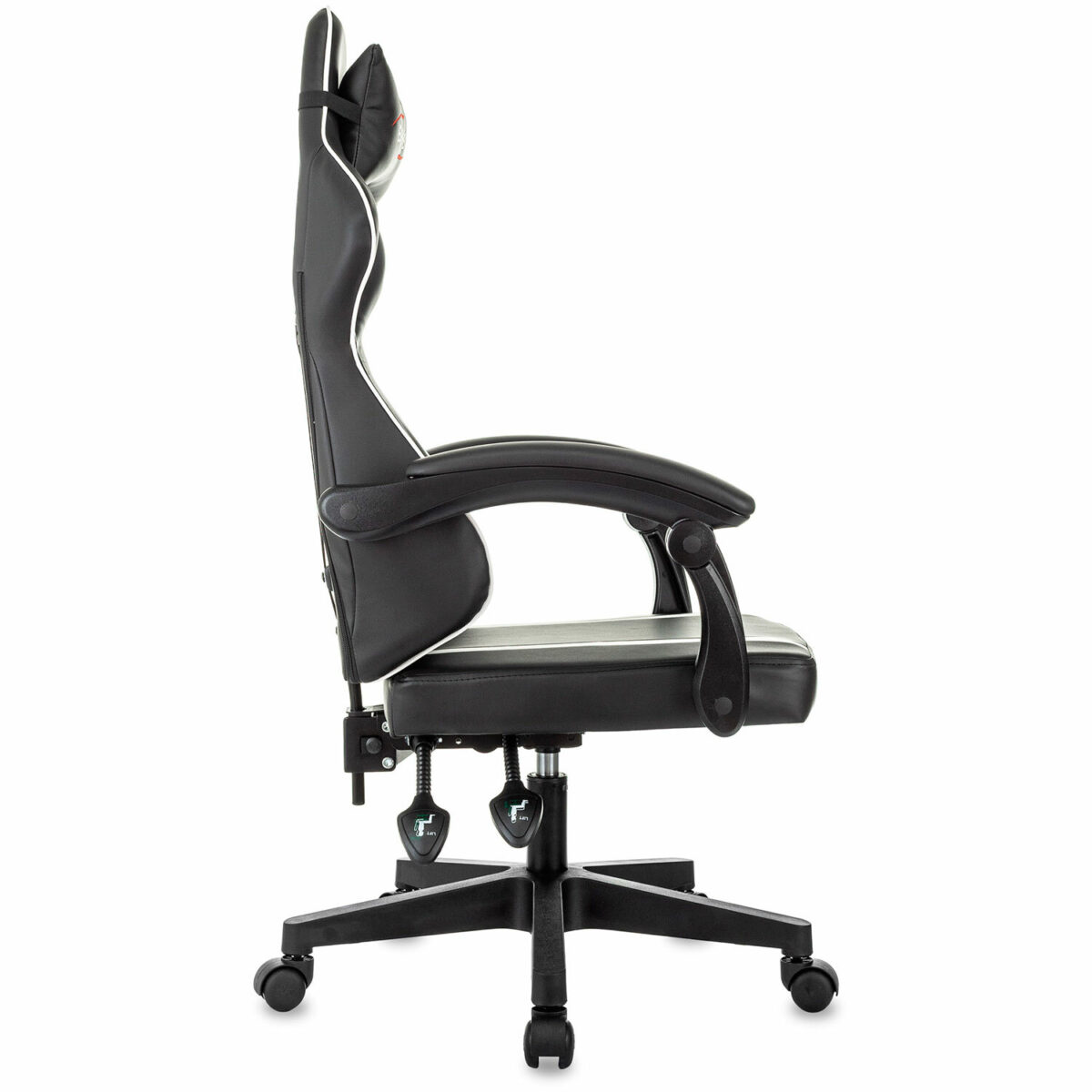 Кресло компьютерное BRABIX "Shooter GM-123", 2 подушки, экокожа, черное/белое, 533191 — изображение 6