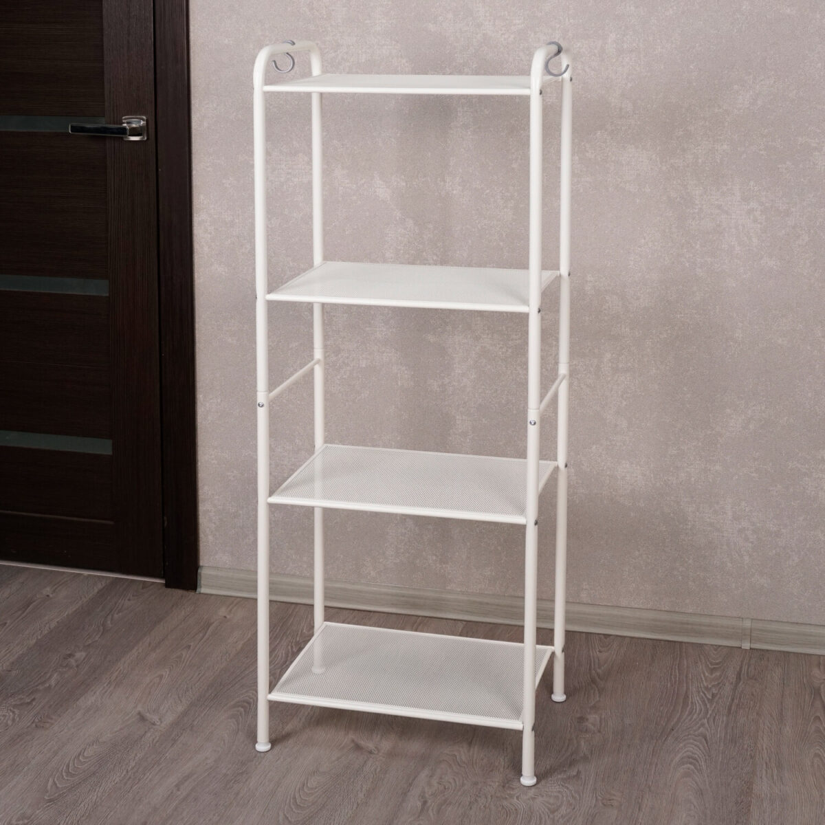 Стеллаж на металлокаркасе "Валенсия-14", 455х300х1205 мм, 4 полки, белый, СТВ14 Б — изображение 3