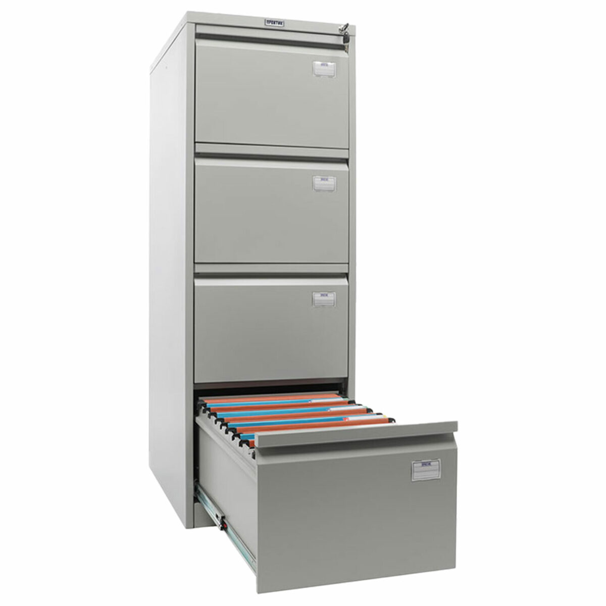 Шкаф картотечный ПРАКТИК "AFC-04", 1320х470х646 мм, 4 ящика, для 220 подвесных папок, формат папок Foolscap или A4 (БЕЗ ПАПОК) — изображение 1