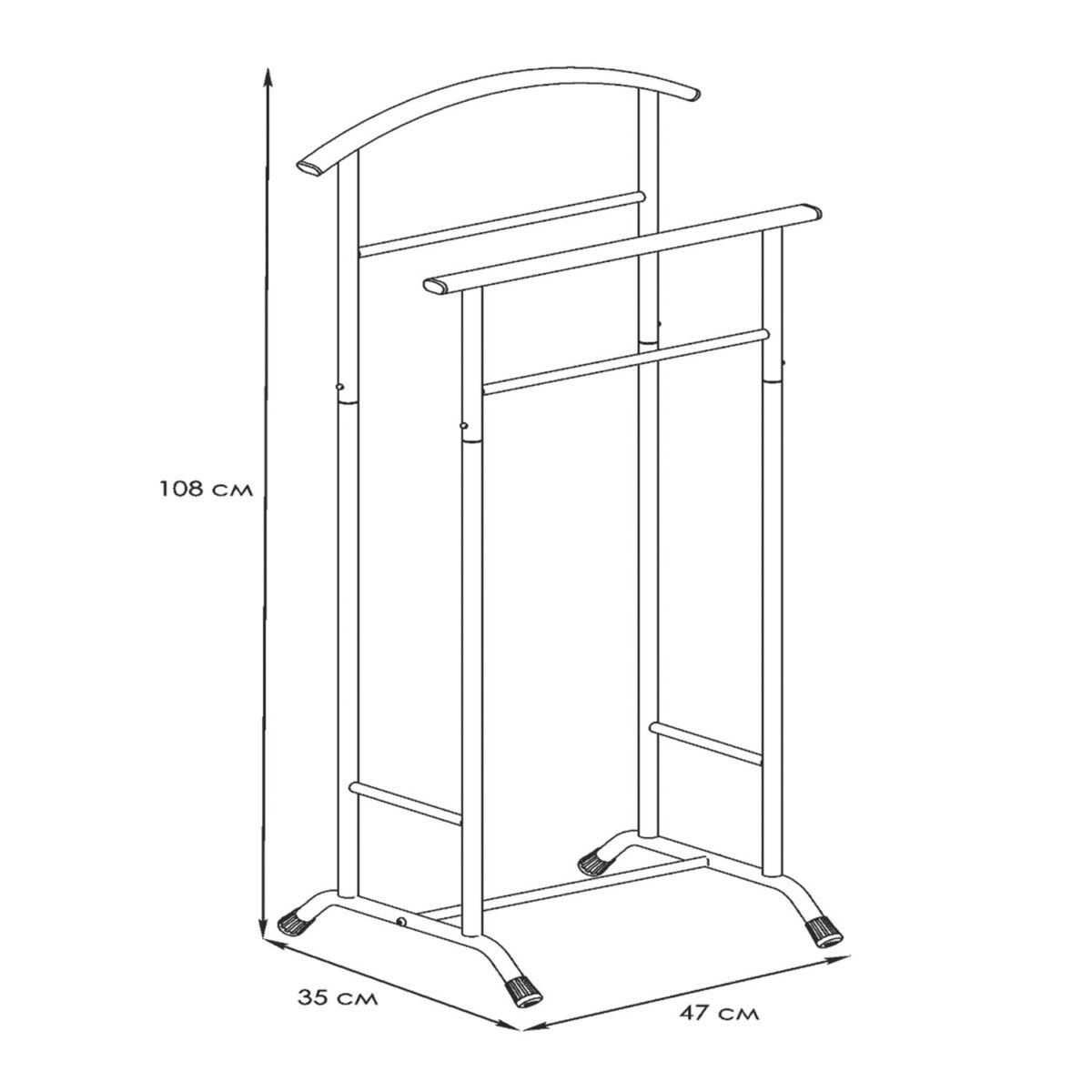 Вешалка-стойка костюмная "Стиль-3", 1080х470х350 мм, металл, черная, ВНП 300 Ч — изображение 2