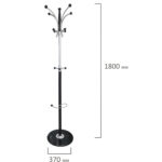 Вешалка-стойка BRABIX "CR-848" на мраморном диске, металл, 4+3 крючка, цвет коричневый, 606435 — изображение 6