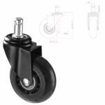 Колеса (ролики) BRABIX для кресла мягкие, резиновые, d 64 мм, КОМПЛЕКТ 5 шт., шток d 11 мм, в коробе, 533087 — изображение 2