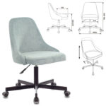 Кресло CH-340M, пятилучие металлическое, ткань, серо-голубое, 1398209 — изображение 6