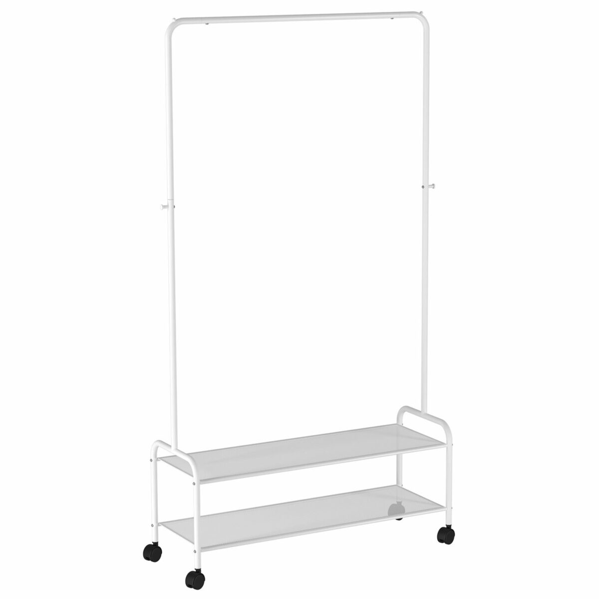 Вешалка для плечиков "Валенсия-32М", 1620х915х300 мм, 2 полки, передвижная, металл, белая, ВГВ32М Б — изображение 1