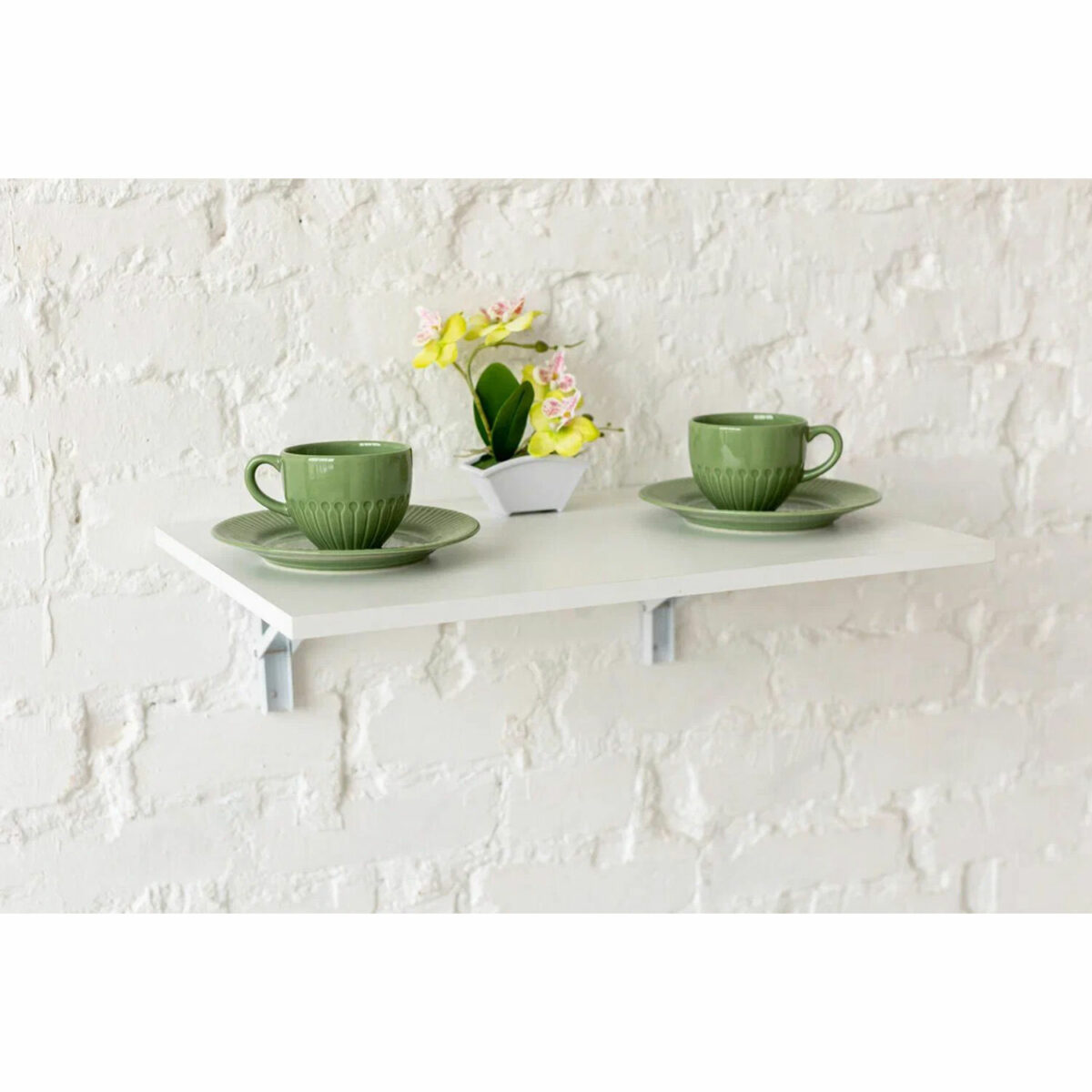 Стол настенный откидной "СЛКС", 600х380 мм, многофункциональный, ЛДСП белая — изображение 4