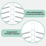 Вешалка-плечики трансформер, 5 плечиков, металл с покрытием, белые, BRABIX ULTRA, 607475 — изображение 18