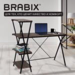Стол на металлокаркасе BRABIX "LOFT CD-004", 1200х535х1110 мм, 3 полки, цвет морёный дуб, 641218 — изображение 11