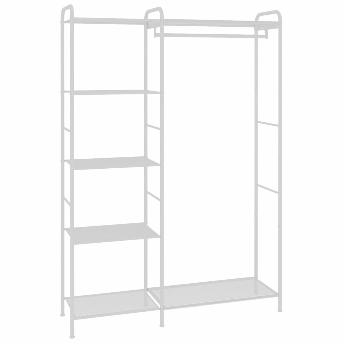 94dd8eb7a6dd0fa709c81cd1980f1221_xl Вешалка-стеллаж "Валенсия-1", 1555х1090х300 мм, 7 полок, металл, белая, ГСВ1 Б — изображение 1