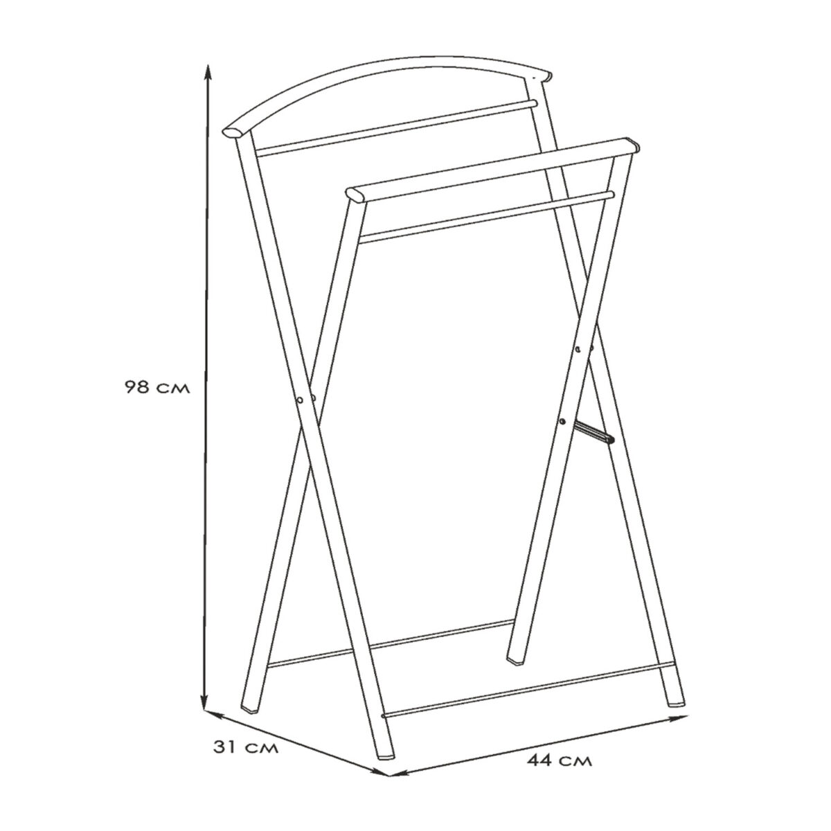 Вешалка-стойка костюмная "Контур", 980х440х310 мм, металл, черная, ВНП 367 Ч — изображение 2