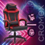 Кресло компьютерное CROMEX (КРОМЕКС) "Start GM-105", две подушки, экокожа, черное/красное, 532957 — изображение 18