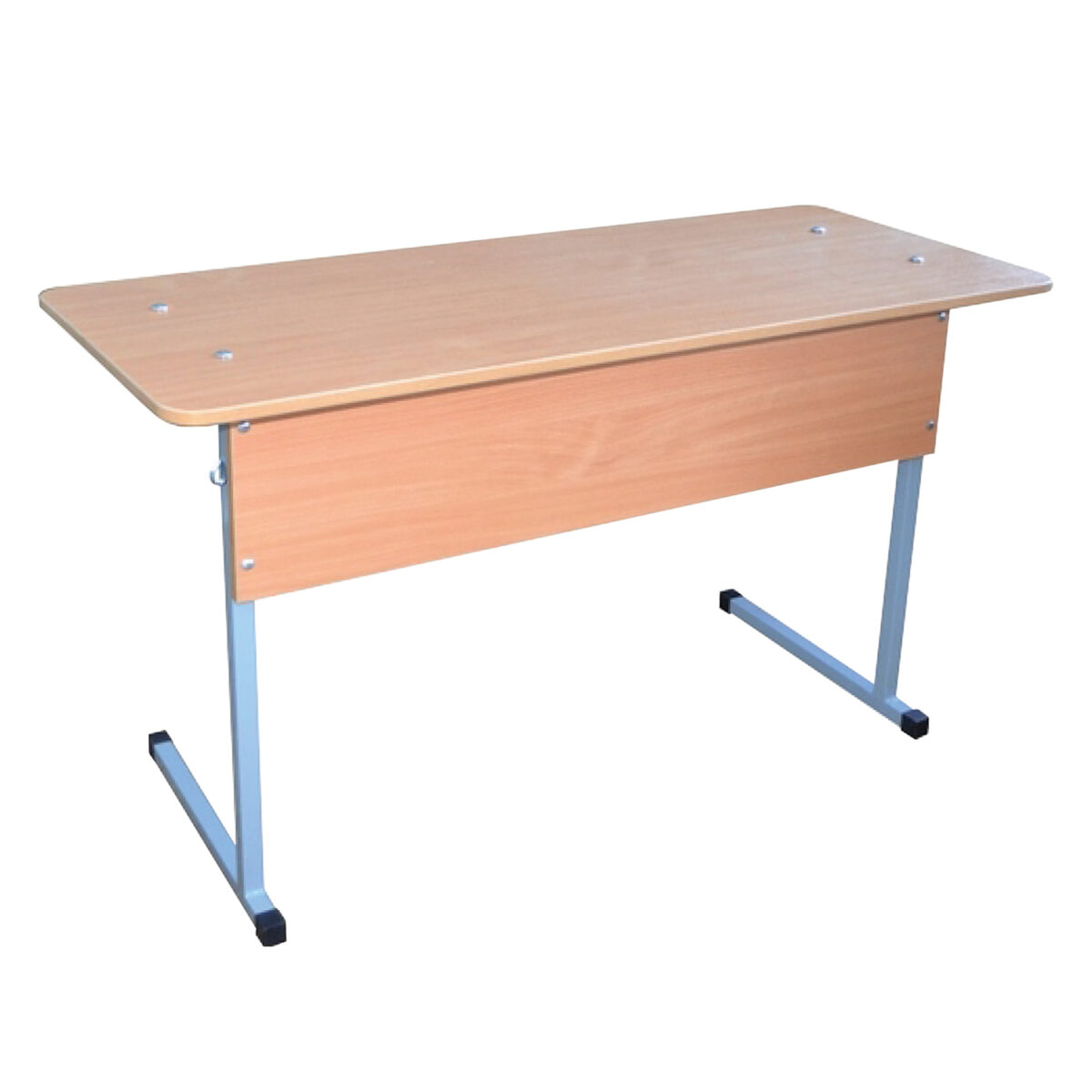 Стол-парта 2-местный нерегулируемый "Бюджет", 1200х500х760 мм, рост 6, серый каркас, ЛДСП бук — изображение 1