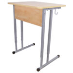 Стол-парта 1-местный регулируемый "Умник", 600х500х520-640 мм, рост 2-4, серый каркас, ЛДСП клён — изображение 5