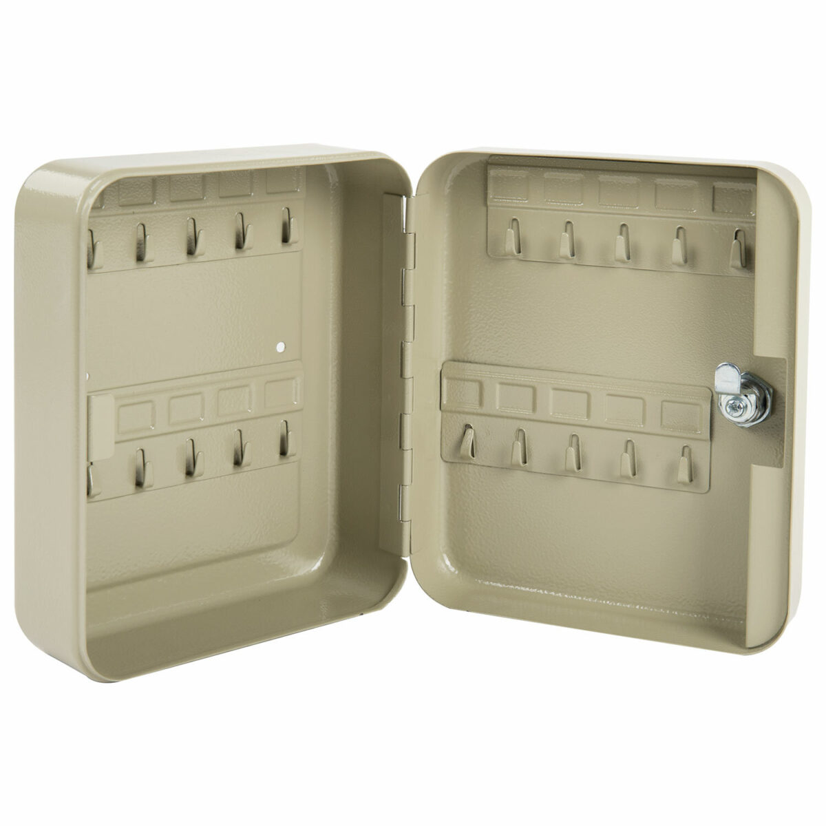 Шкафчик (Ключница) на 20 ключей BRAUBERG, 200х160х80 мм, с замком, +20 брелоков, серый, 290337 — изображение 2