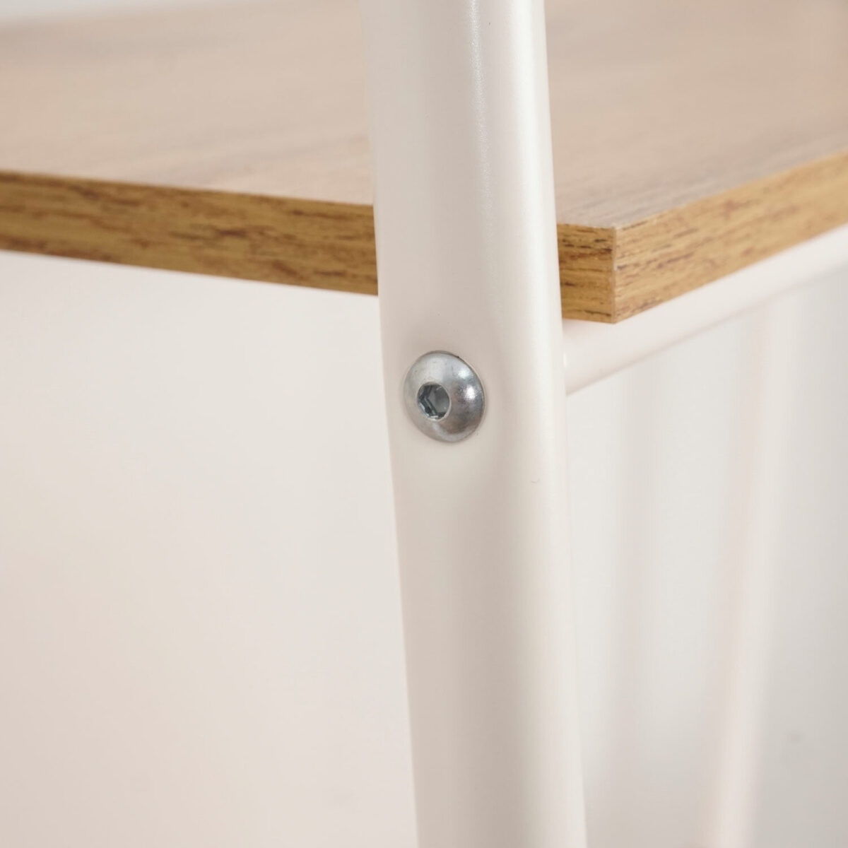 Стеллаж на металлокаркасе "Скандинавия-14", 450х385х1470 мм, 4 полки ЛДСП, белый/дуб, CТCП14 Б — изображение 6