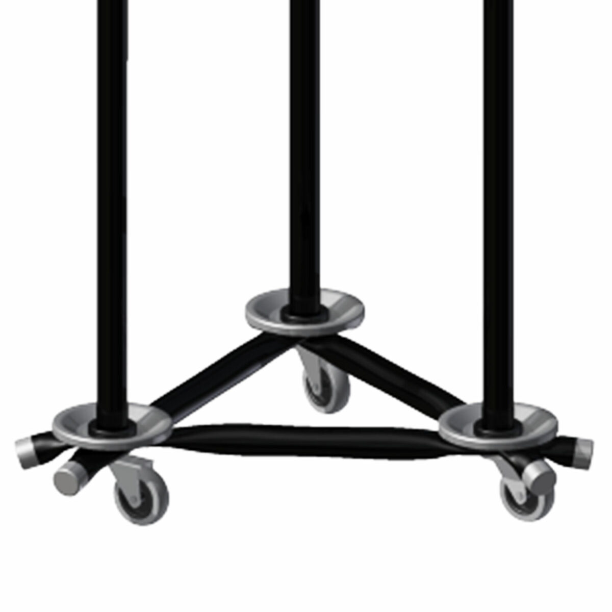 Вешалка на колесах на 15 крючков с держателем для зонтов "Гардикс-3К", металл, черная — изображение 4