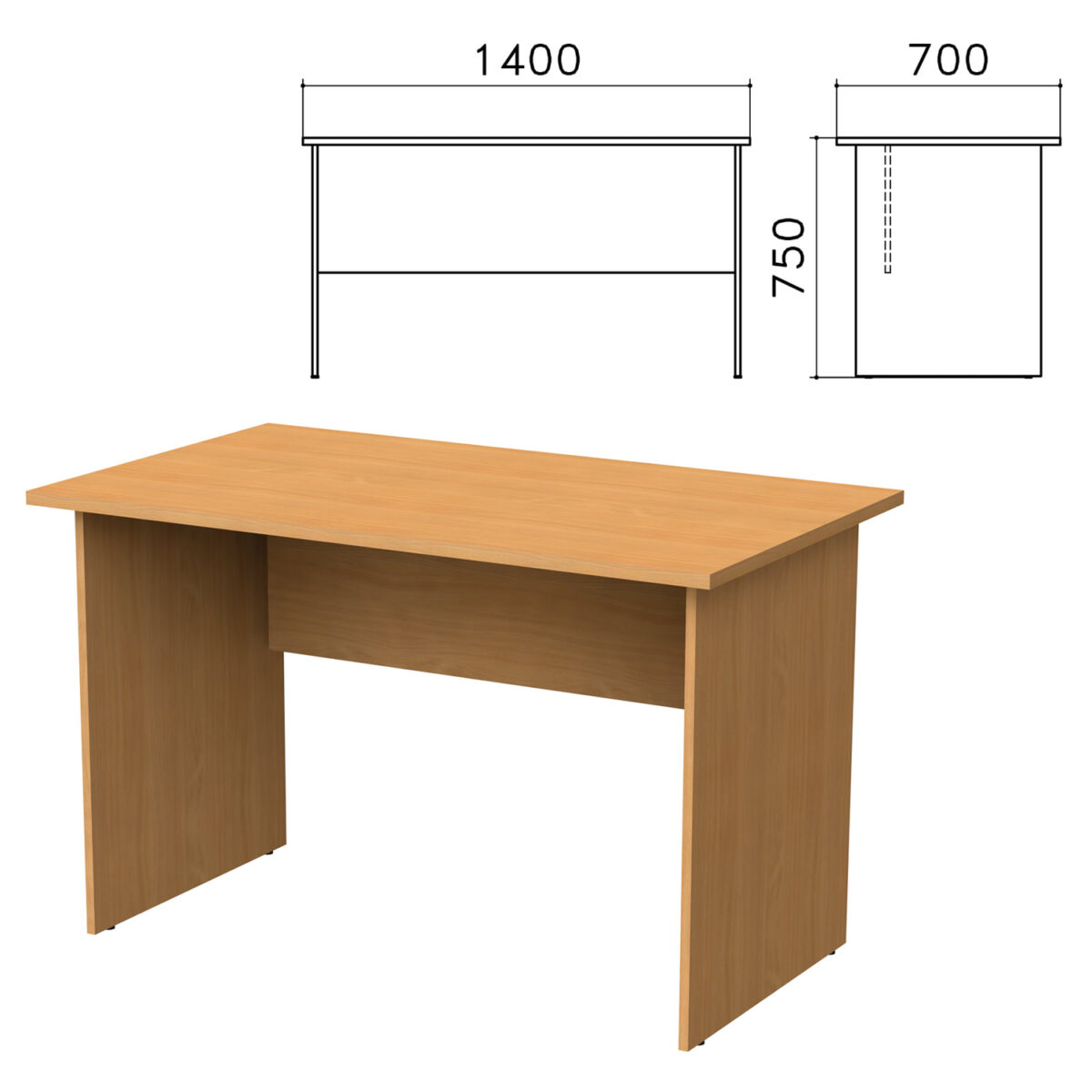 975c8fa58d7b4a088031ff8b5c52f8d5_xl Стол письменный "Монолит", 1400х700х750 мм, цвет бук бавария, СМ2.1 — изображение 1