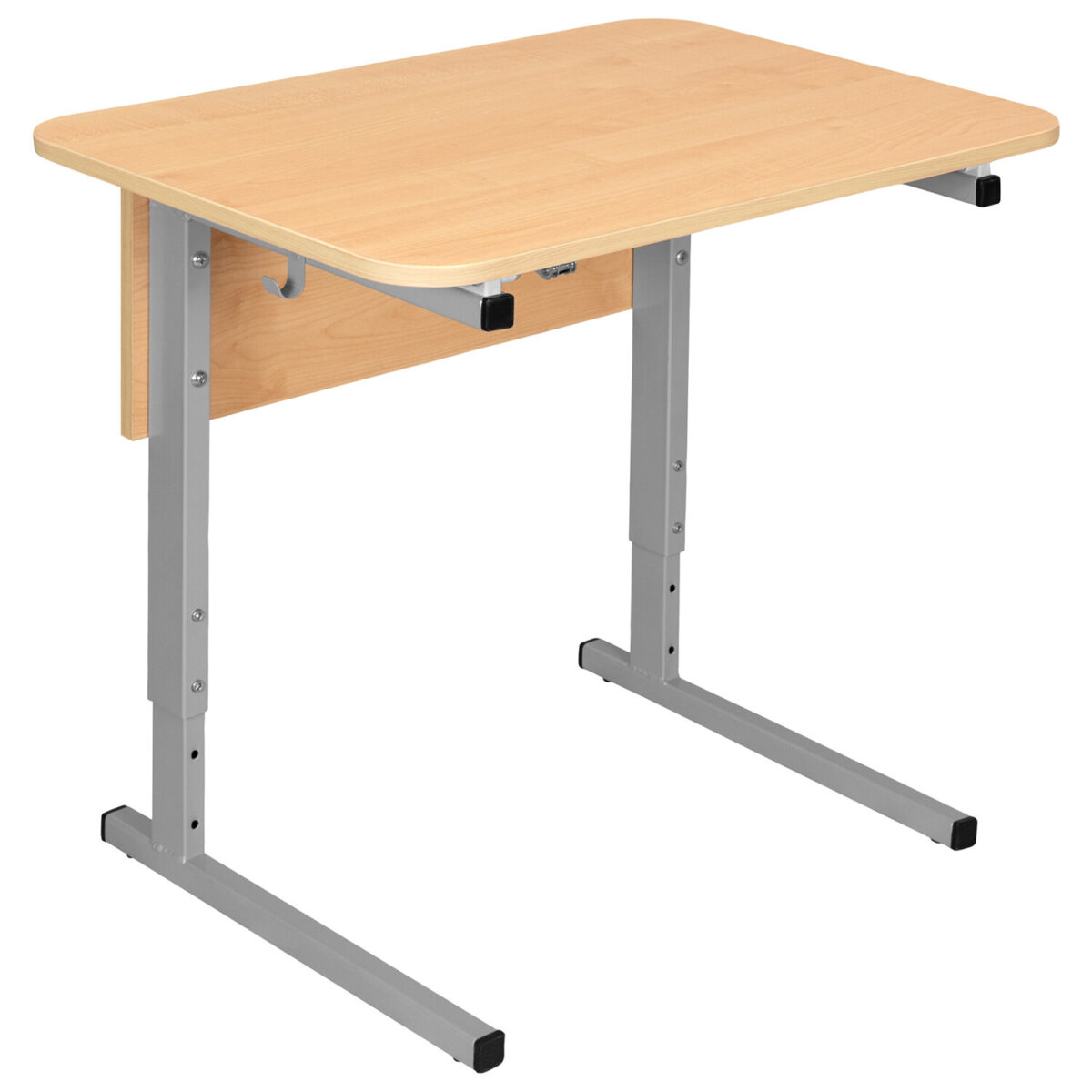 Стол-парта 1-местный регулируемый СУТ.54, 600х500х520-640 мм, рост 2-4, серый каркас, ЛДСП клён — изображение 1