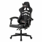 Кресло компьютерное BRABIX "Shooter GM-123", 2 подушки, экокожа, черное/белое, 533191 — изображение 4