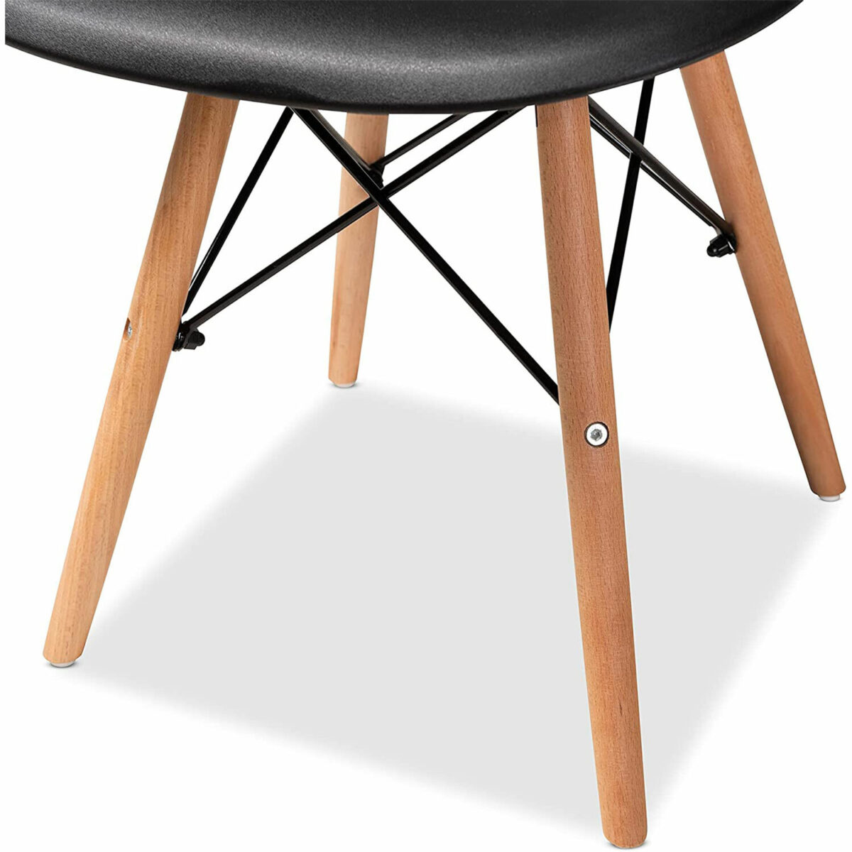 Стулья BRABIX "Eames CF-010", КОМПЛЕКТ 4 шт., пластик черный, опоры дерево/металл, 532631, 2033A — изображение 8