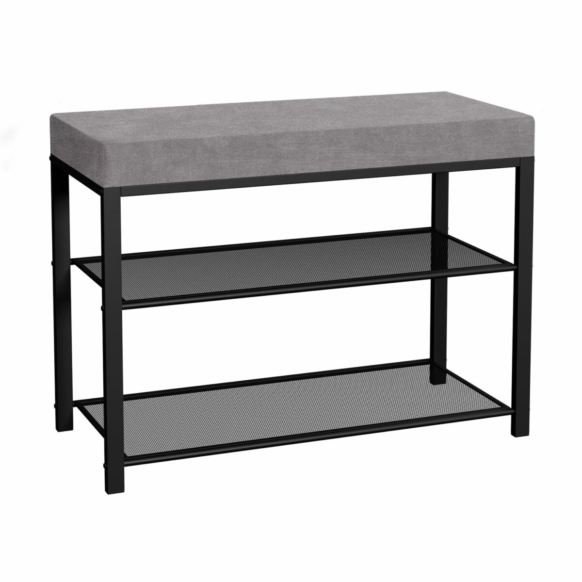 98af9449a926829d5460dc58e574f515_xl Банкетка для обуви "Торонто-23S", 670х300х490 мм, 2 полки, металл/ткань, черная/серая, БТ23СЧС — изображение 1