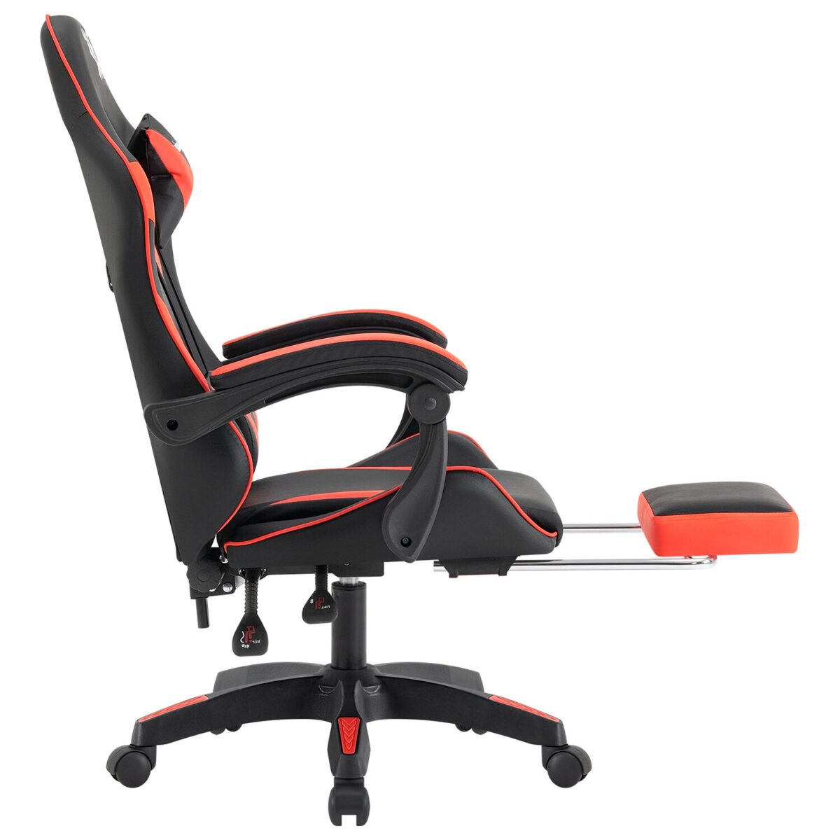 Кресло компьютерное DEFENDER "Tornado", 2 подушки, подставка для ног, экокожа, черное/красное, ш/к 26722, 64057 — изображение 6