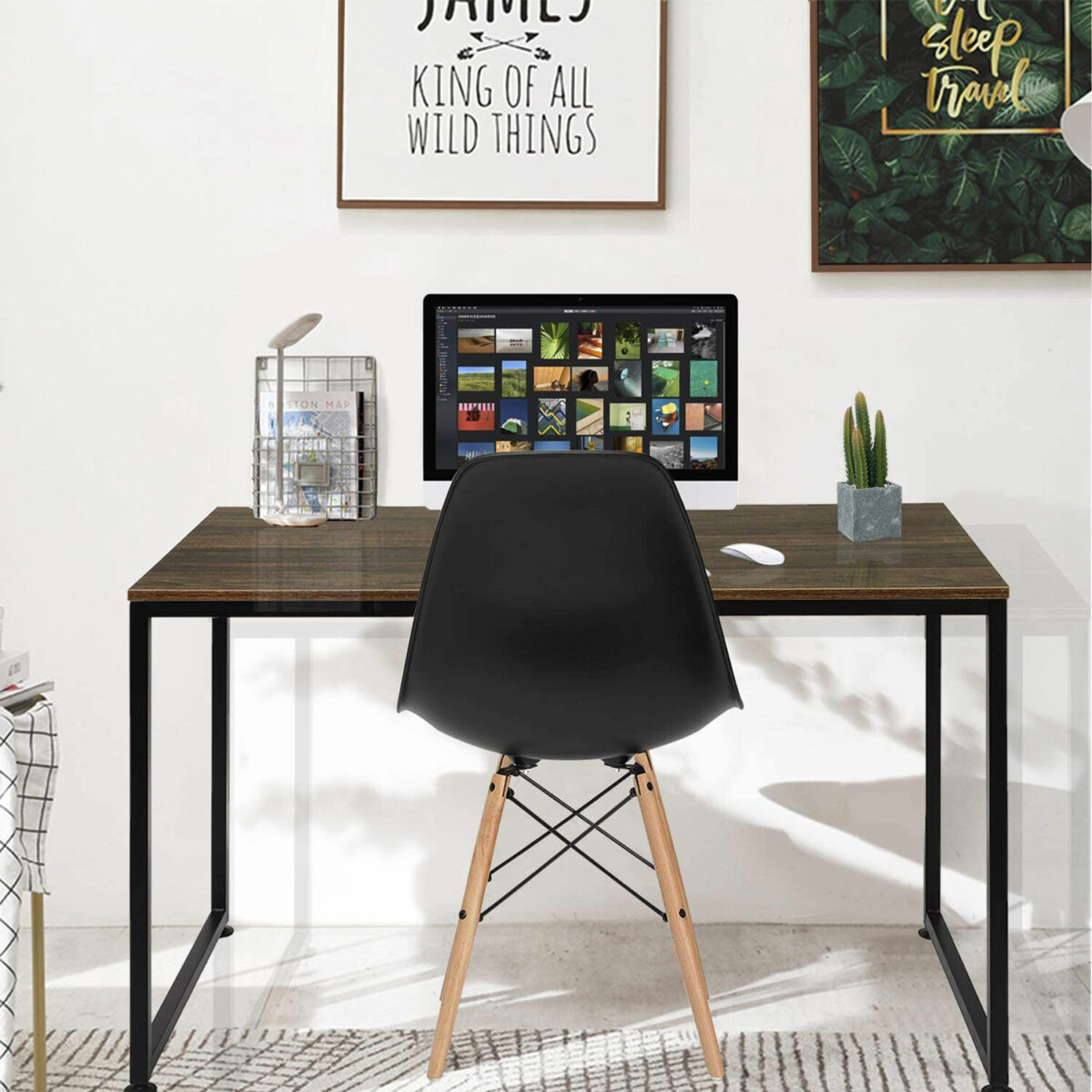 Стулья BRABIX "Eames CF-010", КОМПЛЕКТ 4 шт., пластик черный, опоры дерево/металл, 532631, 2033A — изображение 11