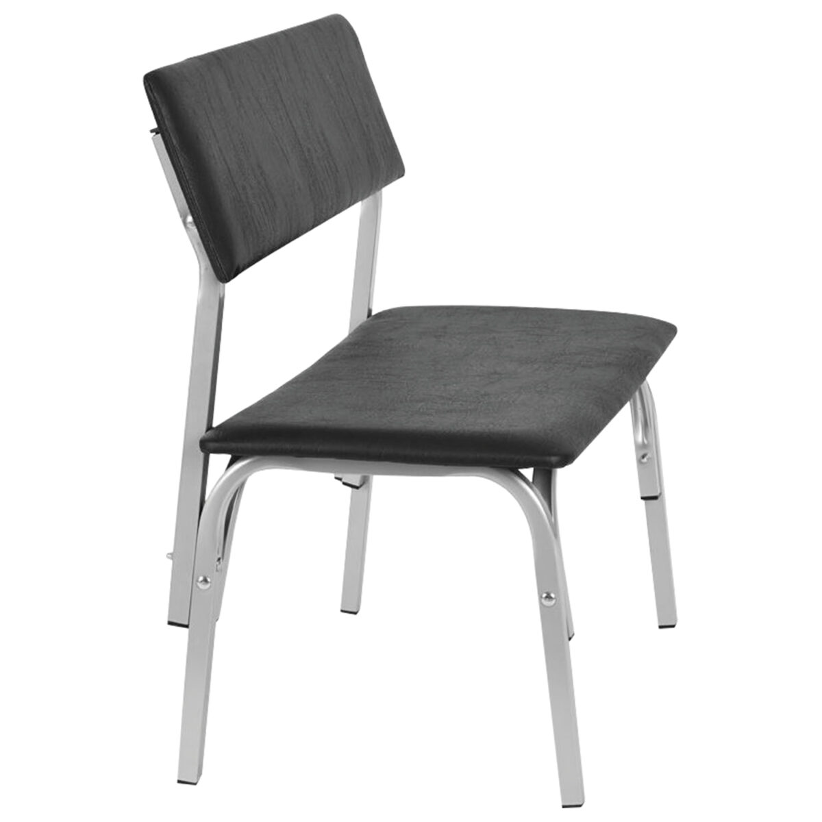 Банкетка со спинкой "Астрид", 1200х450х800 мм, серый каркас, кожзам черный — изображение 2