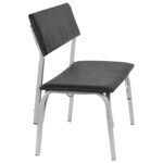 Банкетка со спинкой "Астрид", 1200х450х800 мм, серый каркас, кожзам черный — изображение 2