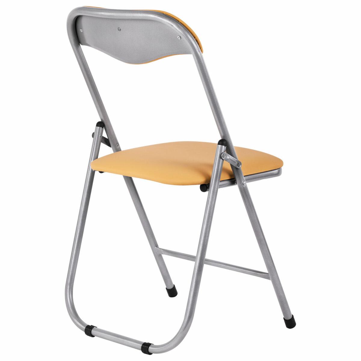 Стул складной для дома и офиса РС04, серебристый каркас, кожзам песочный — изображение 2