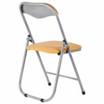 Стул складной для дома и офиса РС04, серебристый каркас, кожзам песочный — изображение 2