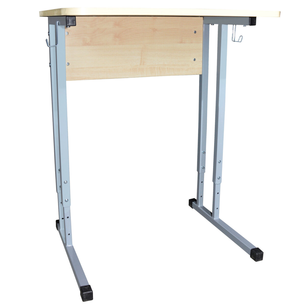 Стол-парта 1-местный регулируемый "Умник", 600х500х520-640 мм, рост 2-4, серый каркас, ЛДСП клён — изображение 1