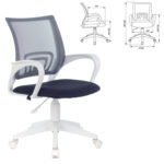 Кресло BRABIX "Fly MG-396W", с подлокотниками, пластик белый, сетка, темно-серое, 532400, MG-396W_532400 — изображение 2