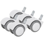 Колеса (ролики) BRABIX для кресла, прорезиненные, КОМПЛЕКТ 5 шт., шток d 11 мм, белые, в коробе, 533085 — изображение 8