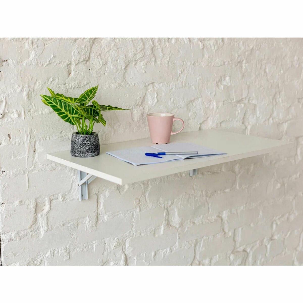 Стол настенный откидной "СЛКС", 750х450 мм, многофункциональный, ЛДСП белая — изображение 4