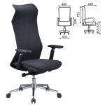 Кресло офисное CHAIRMAN CH 583 SL, хром, 3D подлокотники, синхромеханизм, ткань, темно-серое, 7131358 — изображение 2