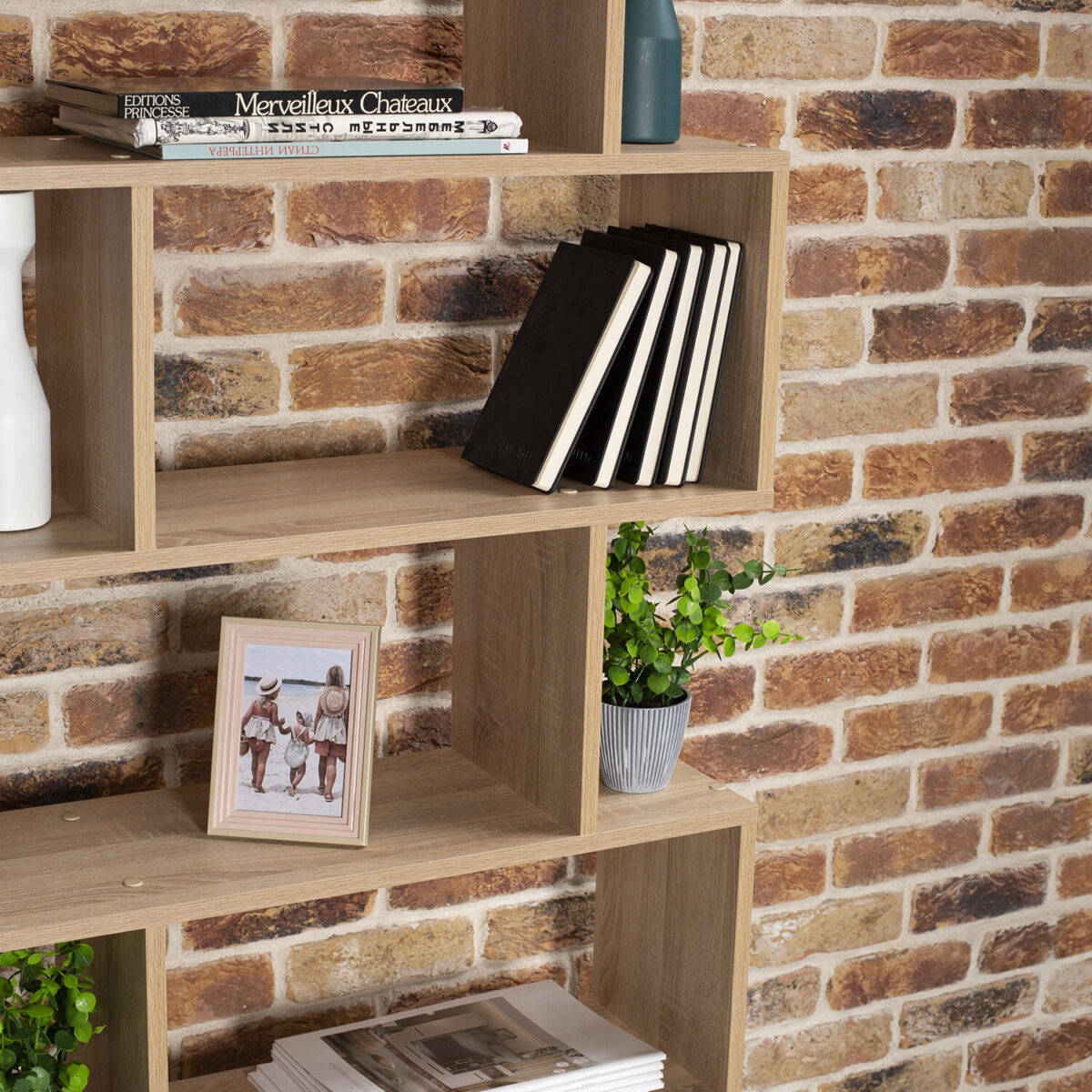 Стеллаж BRABIX "Scandi SH-008", 730х250х1760 мм, 6 секций, ЛДСП, дуб сонома, 641898, ЦБ013658-2 — изображение 8