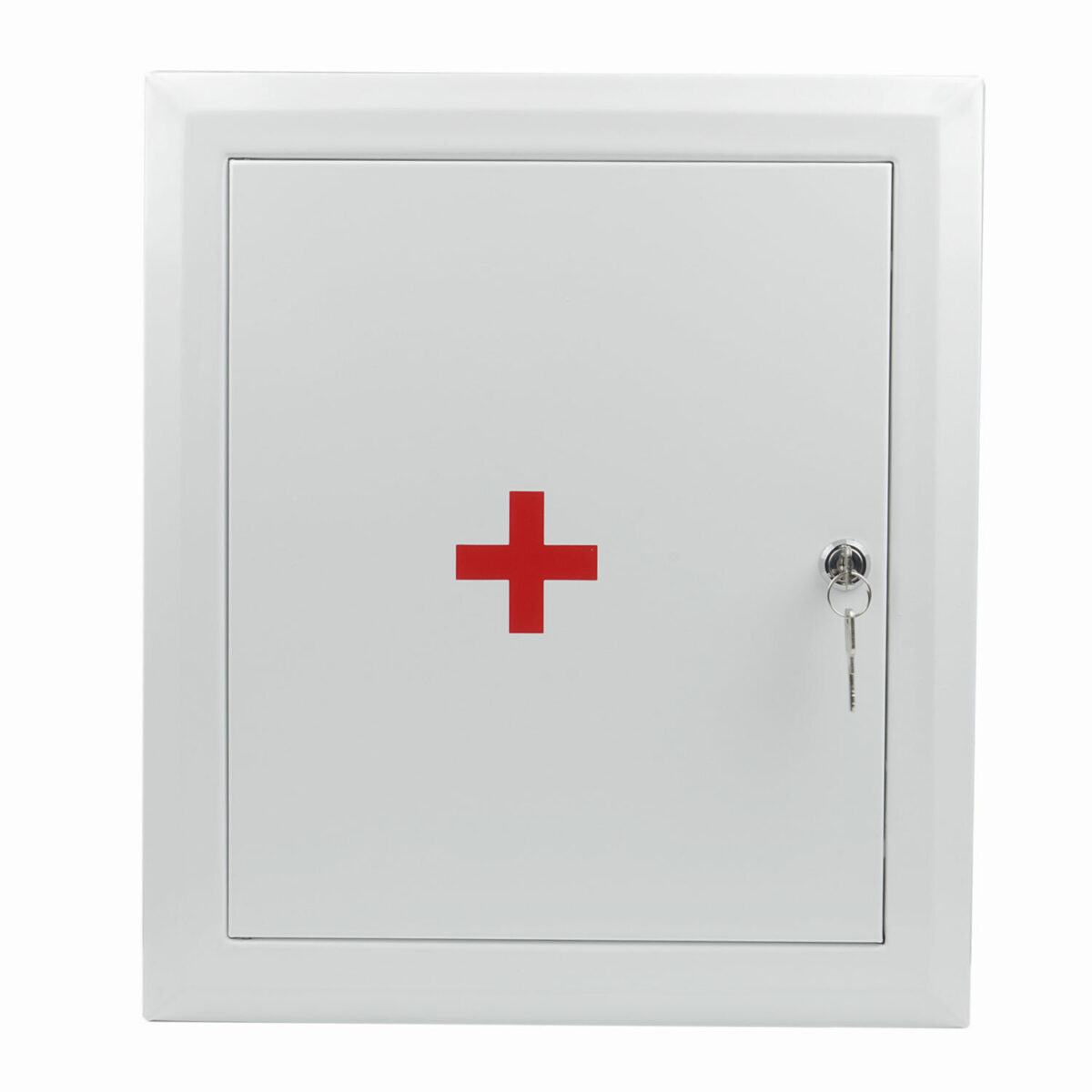 Шкафчик-аптечка металлический, навесной, внутренние перегородки, ключевой замок, 400x360x140 мм — изображение 3