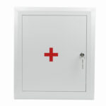 Шкафчик-аптечка металлический, навесной, внутренние перегородки, ключевой замок, 400x360x140 мм — изображение 3