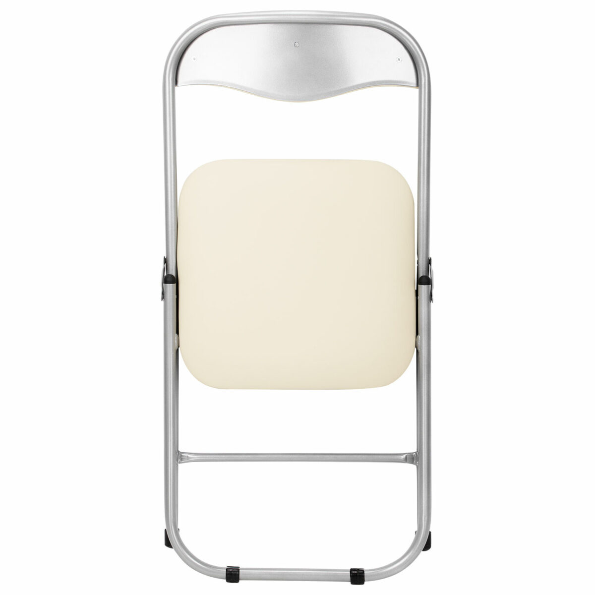 Стул складной для дома и офиса РС04, серебристый каркас, кожзам бежевый — изображение 5