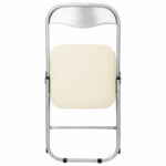 Стул складной для дома и офиса РС04, серебристый каркас, кожзам бежевый — изображение 5