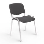 Стул для персонала и посетителей "ИЗО", хромированный каркас, ткань серая С-73, В-40