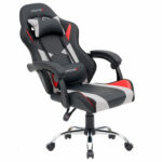 Кресло компьютерное CROMEX (КРОМЕКС) "Quantum GM-155 RGB", подсветка, две подушки, экокожа, черное/красное/серое, 532955 — изображение 18