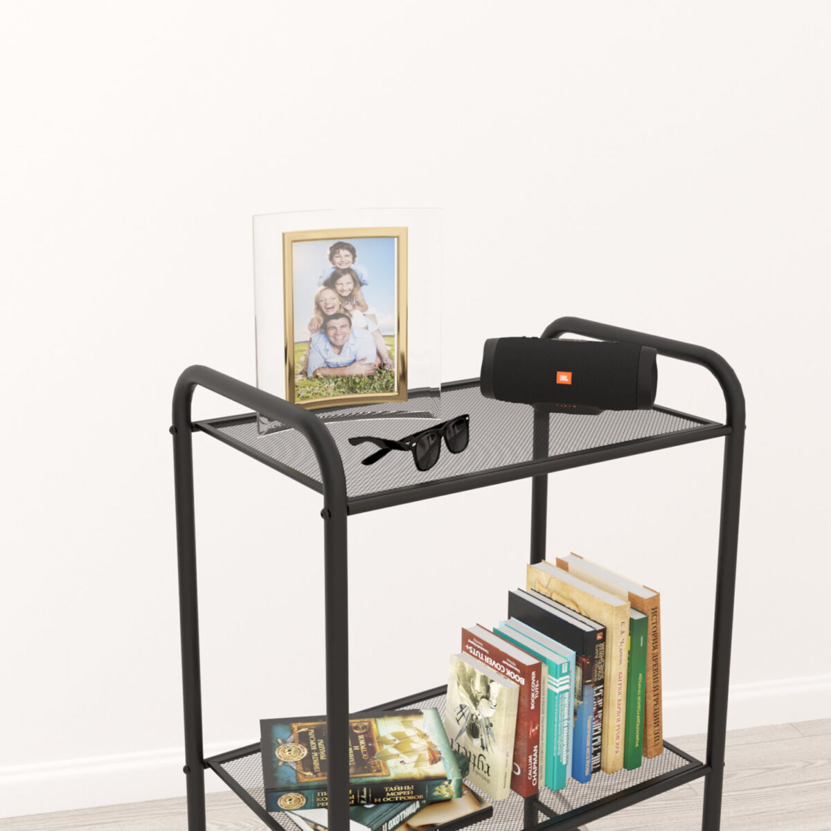 Стеллаж на металлокаркасе "Валенсия-13", 455х300х855 мм, 3 полки, черный, СТВ13 Ч — изображение 5