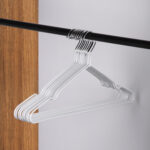 Вешалки-плечики для одежды, размер 48-50, металл, антискользящие, КОМПЛЕКТ 10 шт., белые, BRABIX PREMIUM, 608469 — изображение 7