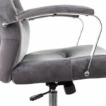 Кресло офисное T-9928SL, усиленное, НАГРУЗКА до 200 кг, хром, ткань, серое, 1985910 — изображение 7