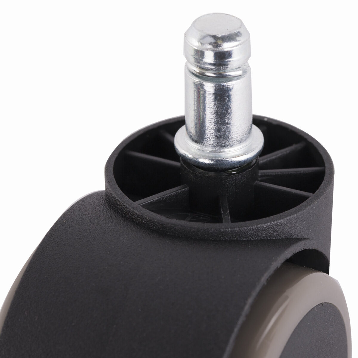 Колеса (ролики) для кресла, комплект 5 шт., прорезиненные, шток d - 11 мм, цвет черный — изображение 4