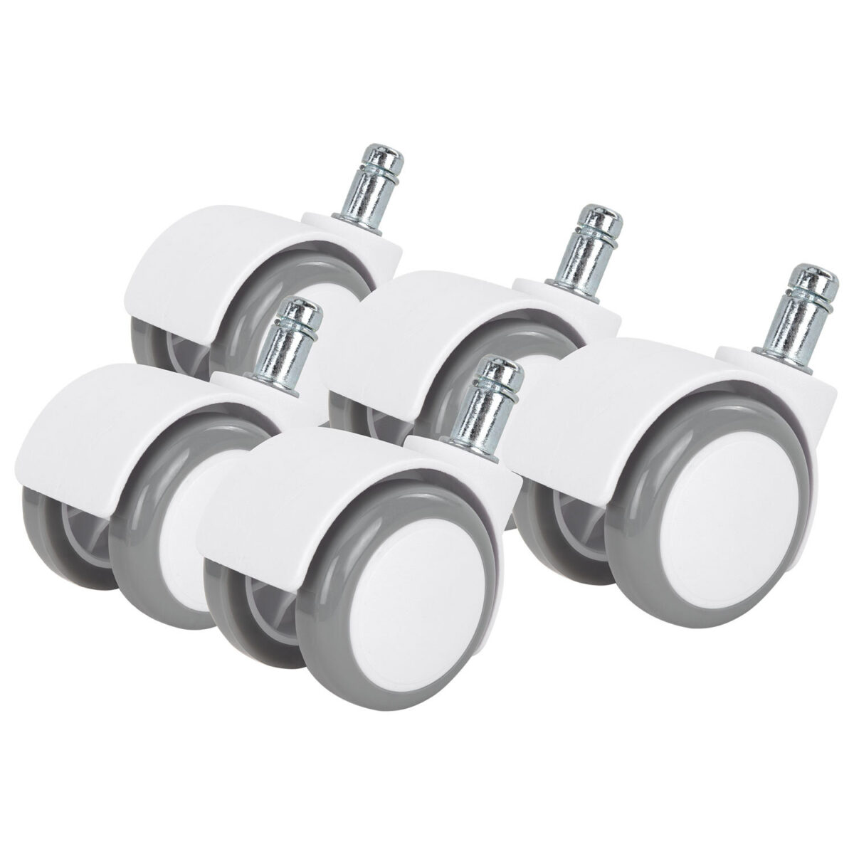 Колеса (ролики) BRABIX для кресла, прорезиненные, SLIM, КОМПЛЕКТ 5 шт., шток d 11 мм, белые, 533086 — изображение 8