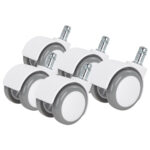 Колеса (ролики) BRABIX для кресла, прорезиненные, SLIM, КОМПЛЕКТ 5 шт., шток d 11 мм, белые, 533086 — изображение 8