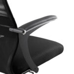 Кресло МЕТТА "SU-C-8-Т" хром, с подлокотниками, ткань-сетка, сиденье мягкое, черное — изображение 11